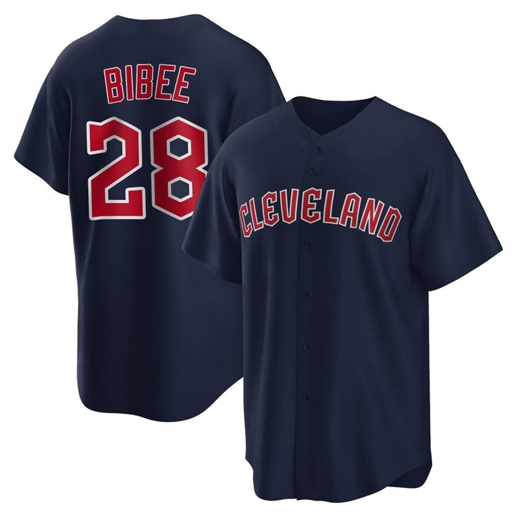 Cleveland Guardians #28 Tanner Bibee Player Navy Fotopoulosg Game Home Stitched Jerseys