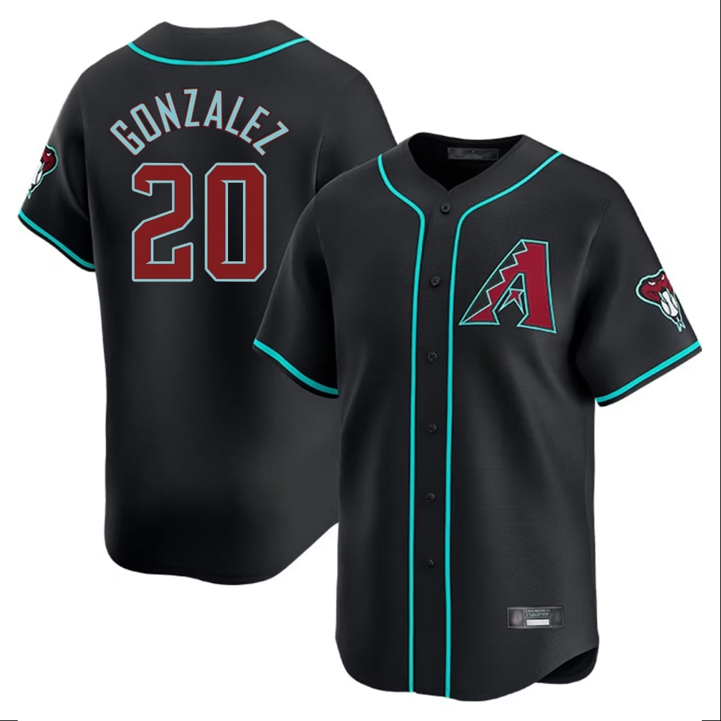 Arizona Diamondbacks #20 Luis Gonzalez Player Black Fotopoulosg Limited Home Game Stitched Jerseys