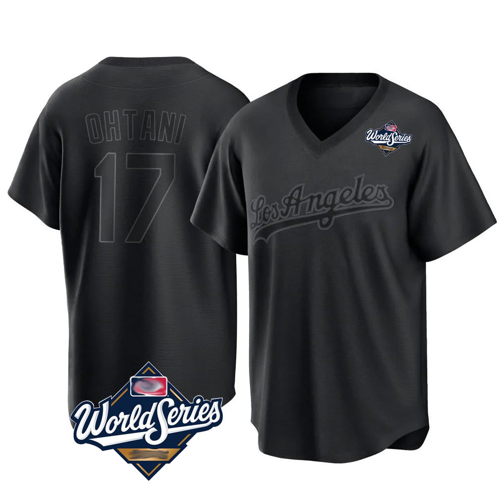 Los Angeles Dodgers #17 Shohei Ohtani Player Black Fotopoulosg World Series Pitch Fashion T-shirt Stitched Jerseys