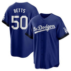 Los Angeles Dodgers #50 Mookie Betts Player Royal Fotopoulosg City Connect Home Game Stitched Jerseys