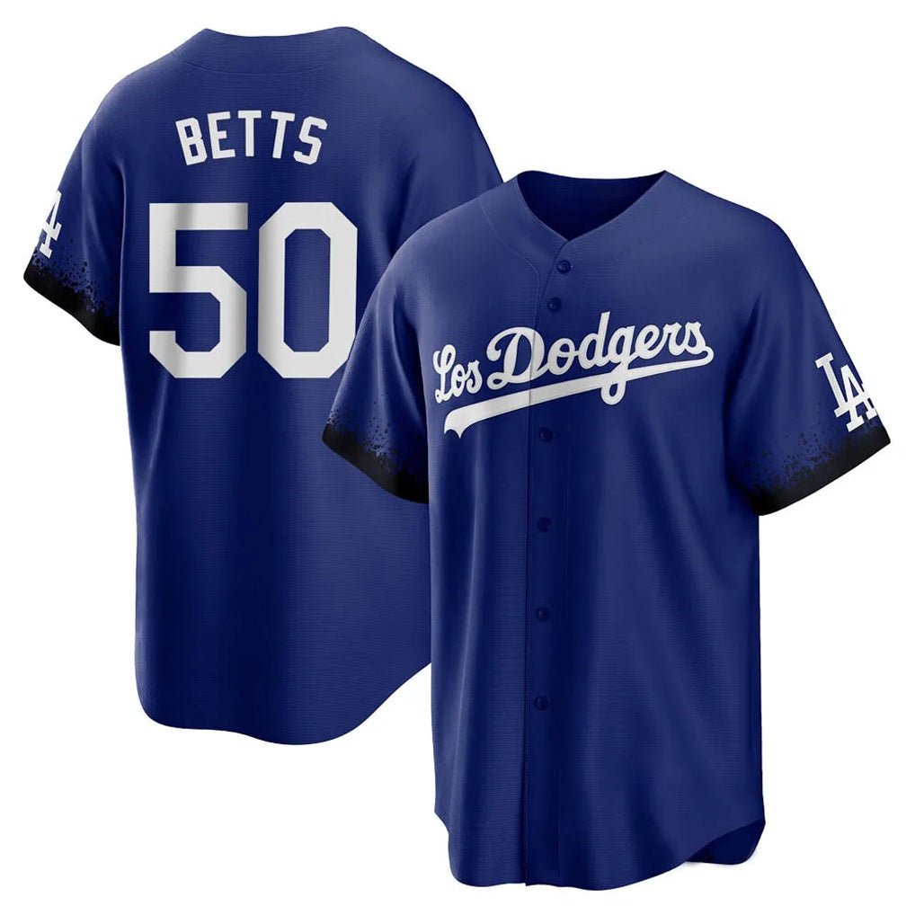 Los Angeles Dodgers #50 Mookie Betts Player Royal Fotopoulosg City Connect Home Game Stitched Jerseys