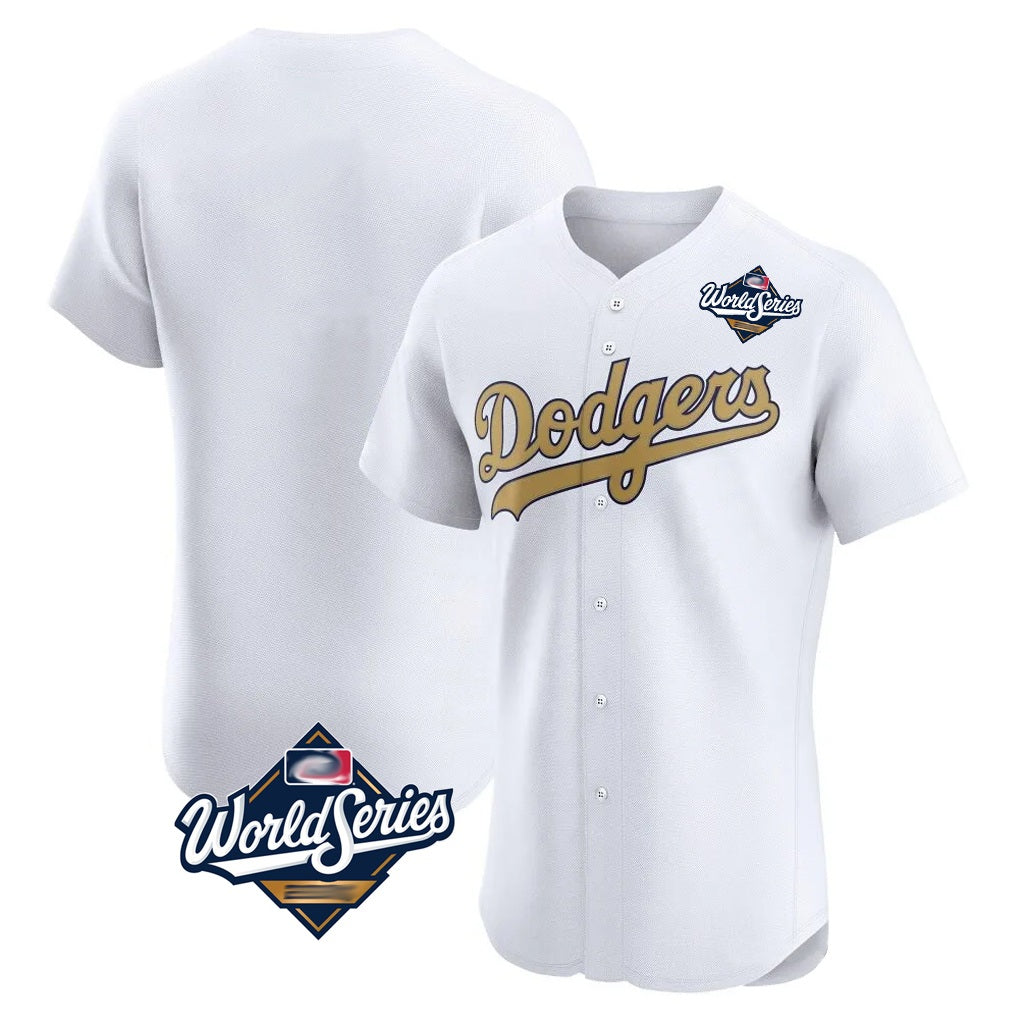 Los Angeles Dodgers Blank Player White Gold Fotopoulosg Limited Elite Home World Series Stitched Jerseys