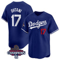 Los Angeles Dodgers #17 Shohei Ohtani Royal Fotopoulosg 2024 World Series Champions Alternate Limited Stitched Jersey