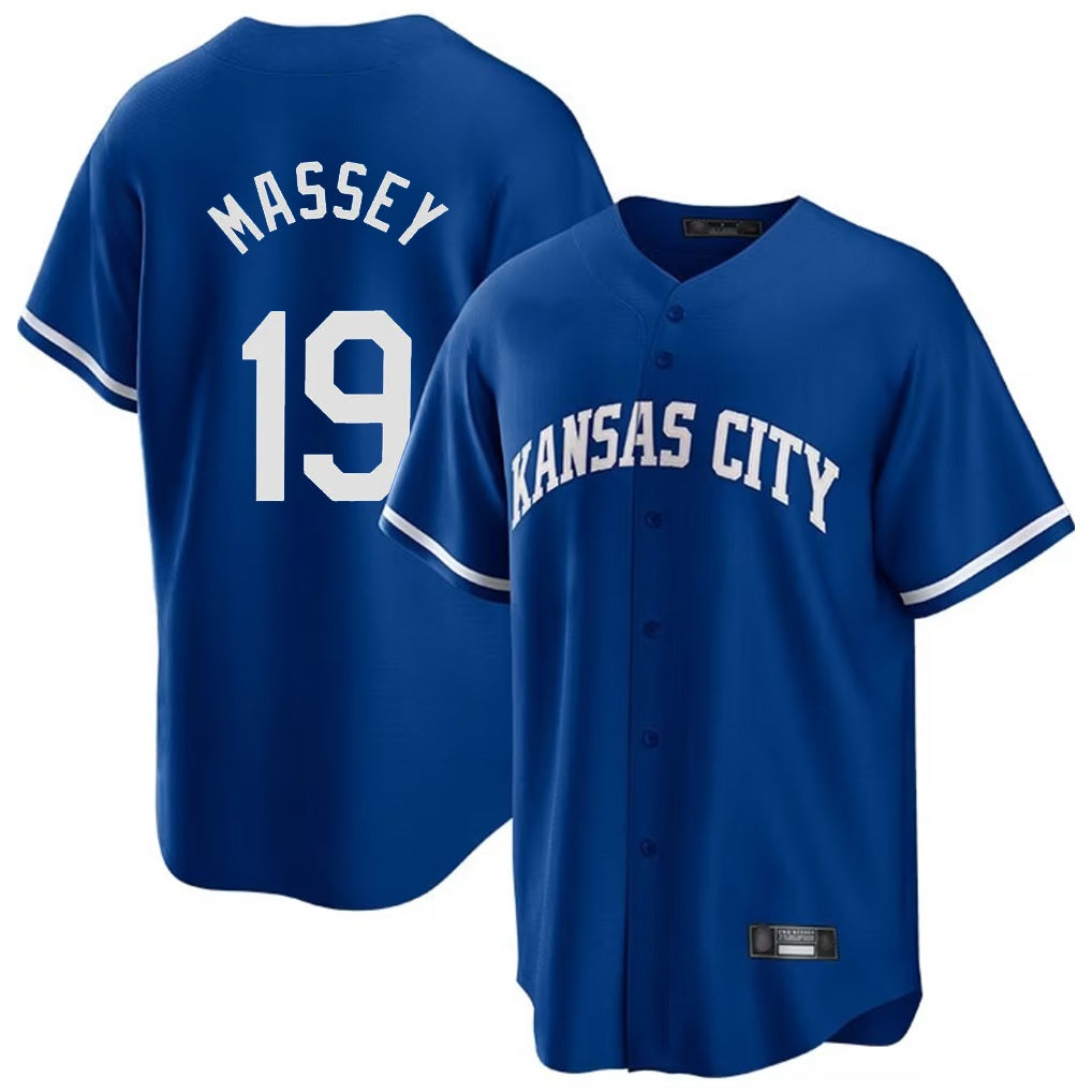 Kansas City Royals #19 Michael Massey Player Royal Fotopoulosg Game Home Stitched Jerseys