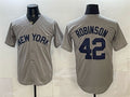 New York Yankees #42 Jackie Robinson Grey Fotopoulosg Stitched Jersey