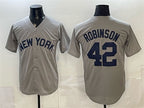 New York Yankees #42 Jackie Robinson Grey Fotopoulosg Stitched Jersey