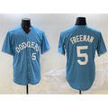 Los Angeles Dodgers #5 Freddie Freeman Light Blue Fotopoulosg Limited Stitched Jersey