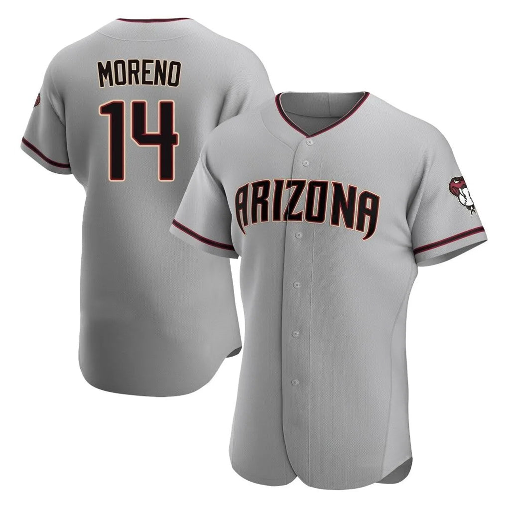 Arizona Diamondbacks #14 Gabriel Moreno Player Gray Fotopoulosg Road Limited Elite Home Game Stitched Jerseys