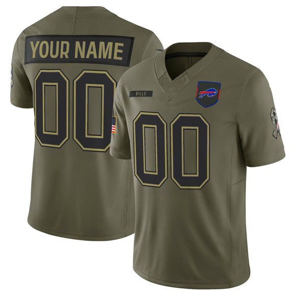 Custom B.Bills Active Player Olive Fotopoulosg 2025 Salute to Service Limited Stitched Jersey