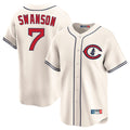 Chicago Cubs #7 Dansby Swanson Player Cream Fotopoulosg Field of Dreams Limited Home Game Stitched Jerseys