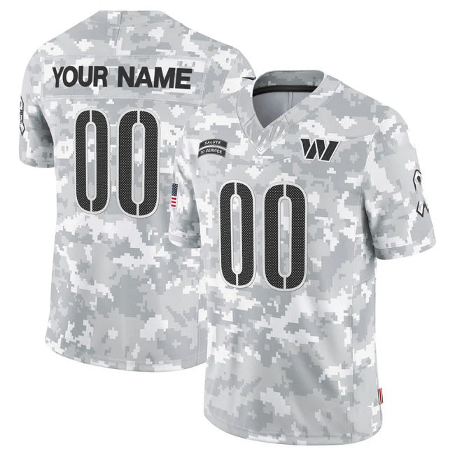 Custom W.Commanders Active Player 2024 F.U.S.E Arctic Camo Fotopoulosg Salute To Service Limited Stitched Jersey