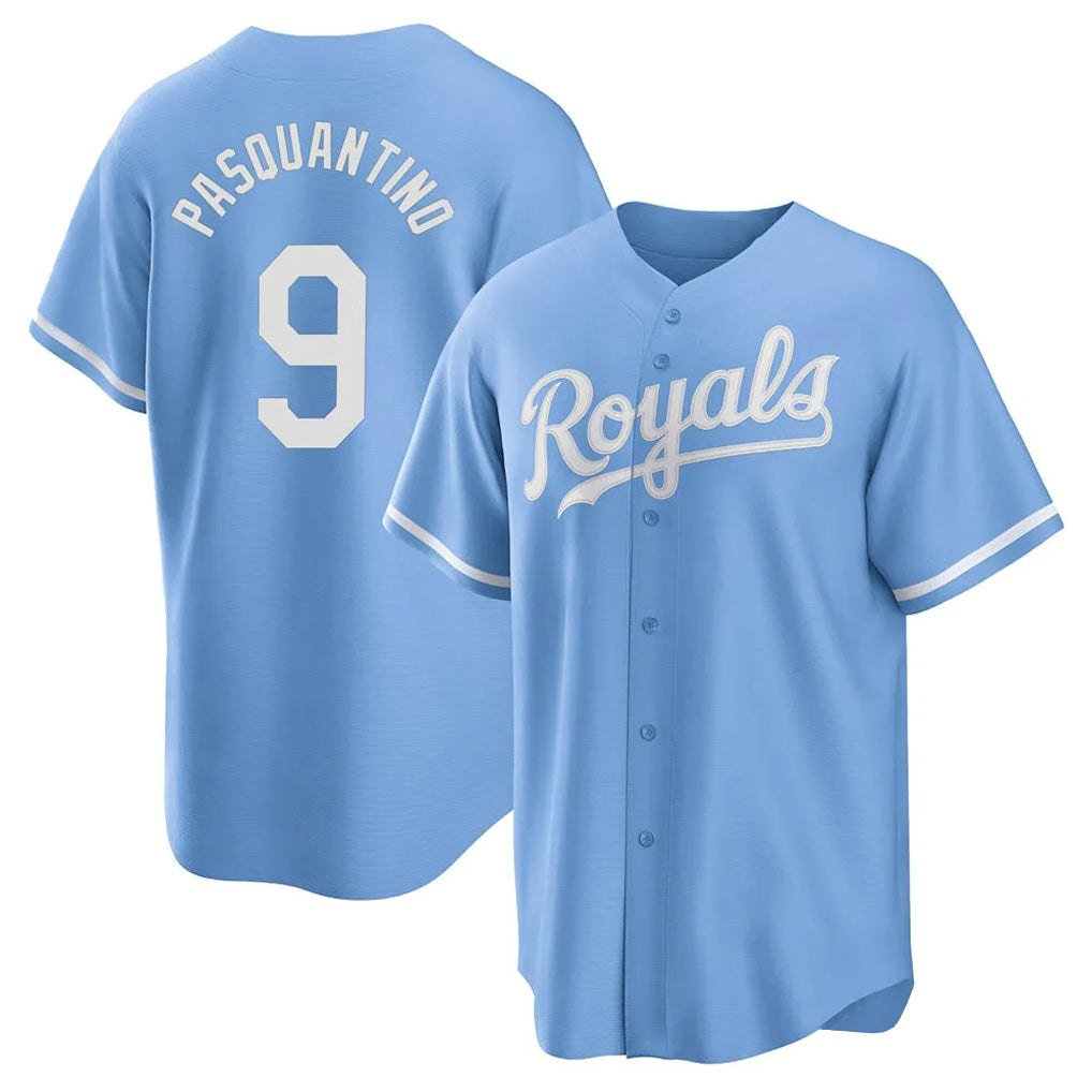 Kansas City Royals #9 Vinnie Pasquantino Player Light Blue Fotopoulosg Home Game Stitched Jerseys