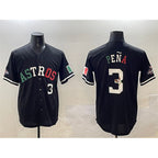 Houston Astros #3 Jeremy Pena Black Fotopoulosg Mexico With World Serise Champions Patch Cool Base Stitched Jersey