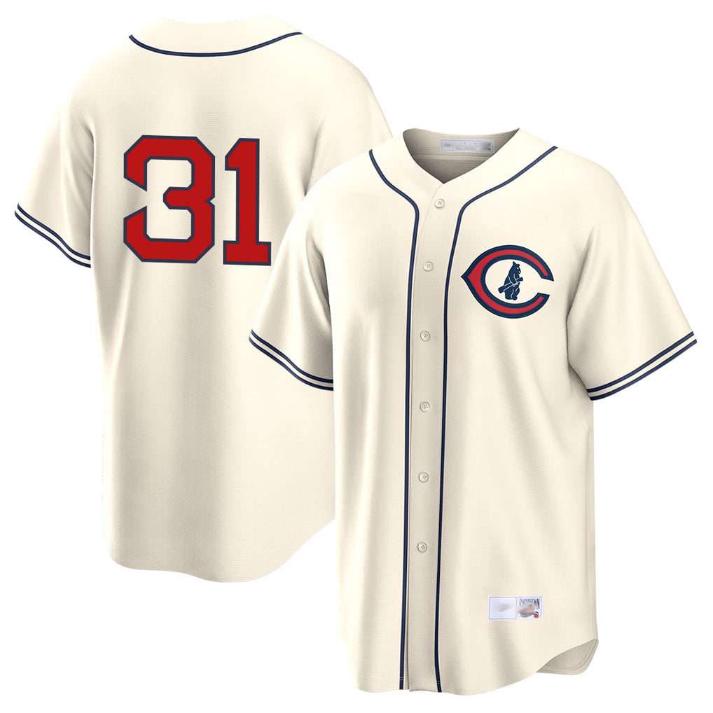 Chicago Cubs #31 Greg Maddux Player Cream Fotopoulosg Field of Dreams Home Game Stitched Jerseys