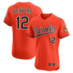 Baltimore Orioles #12 Dylan Beavers Player Orange Fotopoulosg Limited Elite Home Game Stitched Jerseys