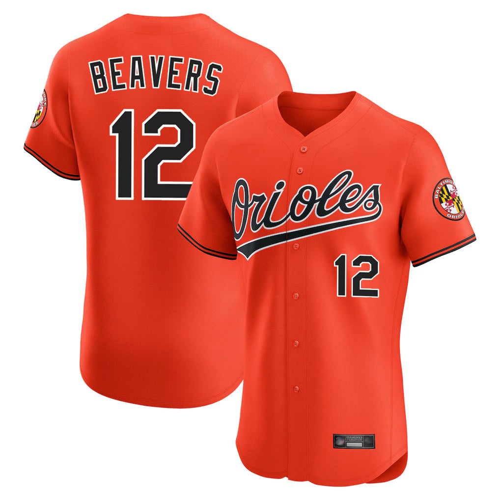 Baltimore Orioles #12 Dylan Beavers Player Orange Fotopoulosg Limited Elite Home Game Stitched Jerseys