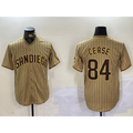 San Diego Padres #84 Dylan Cease Khaki Fotopoulosg Team Logo Stitched Cool Base Jersey