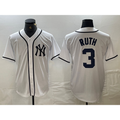 New York Yankees #3 Babe Ruth White Fotopoulosg Fashion Cool Base Jersey