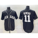 Boston Red Sox #11 Rafael Devers Black Fotopoulosg Lights Out Limited Stitched Jersey