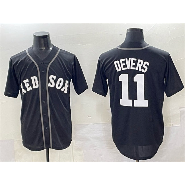 Boston Red Sox #11 Rafael Devers Black Fotopoulosg Lights Out Limited Stitched Jersey