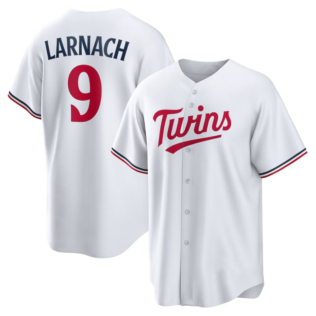 Minnesota Twins #9 Trevor Larnach White Fotopoulosg Home Replica Jersey