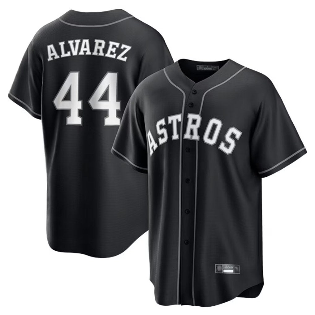Houston Astros #44 Yordan Alvarez Player Black Fotopoulosg Home Game Stitched Jerseys