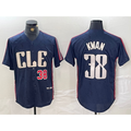 Cleveland Guardians #38 Steven Kwan Number Navy Fotopoulosg 2024 City Connect Limited Stitched Jersey