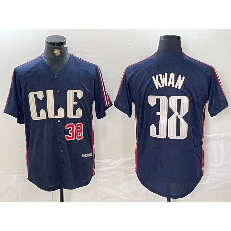 Cleveland Guardians #38 Steven Kwan Number Navy Fotopoulosg 2024 City Connect Limited Stitched Jersey