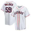 Houston Astros #59 Framber Valdez White Fotopoulosg Home Replica Jersey