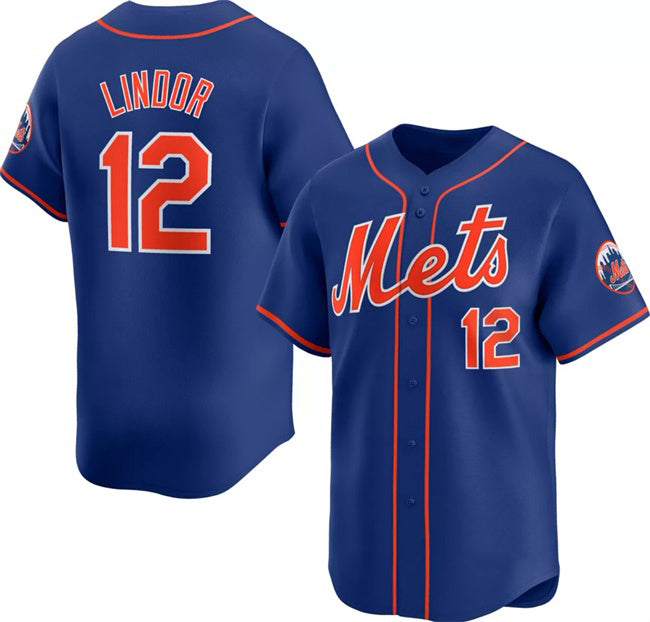 New York Mets #12 Francisco Lindor Royal Fotopoulosg 2024 Alternate Limited Stitched Jersey