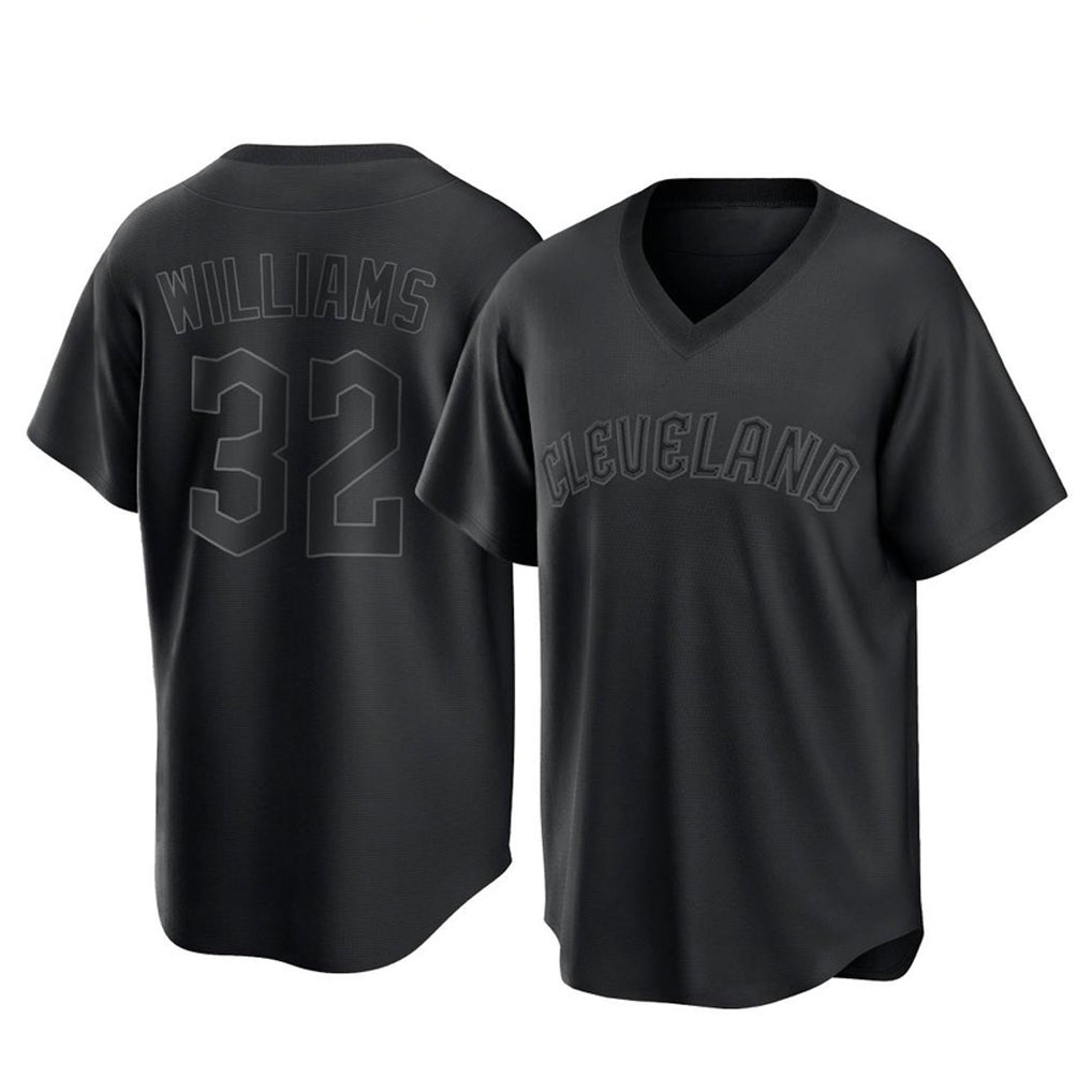 Cleveland Guardians #32 Gavin Williams Player Black Fotopoulosg T-shirt Home Game Stitched Jerseys