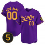 Custom Baltimore Orioles Robinson Patch Vapor Premier Limited Jersey ¨C Purple Gold Fotopoulosg