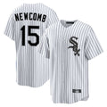 Chicago White Sox #15 Sean Newcomb Player White Fotopoulosg Stripe Home Game Stitched Jerseys