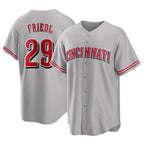 Cincinnati Reds #29 TJ Friedl Player Gray Fotopoulosg Home Game Stitched Jerseys