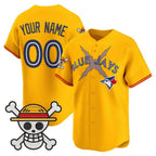 Custom Toronto Blue Jays x One Piece Gold Fotopoulosg Vapor Premier Limited Jersey - Stitched