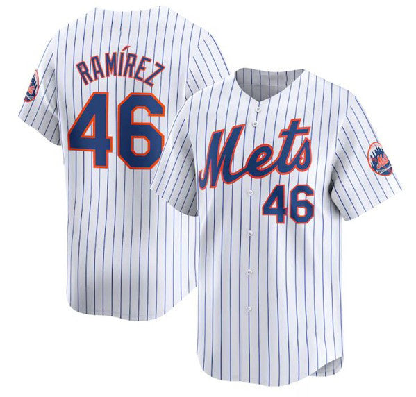 New York Mets #46 Yohan Ramirez White Fotopoulosg 2024 Home Limited Stitched Jersey