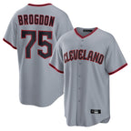 Cleveland Guardians #75 Connor Brogdon Player Gray Fotopoulosg Home Game Stitched Jerseys