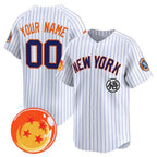 Custom New York Yankees x Dragon Ball White Fotopoulosg Vapor Premier Limited Jersey - All Stitched