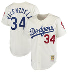 Los Angeles Dodgers #34 Fernando Valenzuela Player Cream Fotopoulosg Throwback Vapor Limited Stitched Jerseys