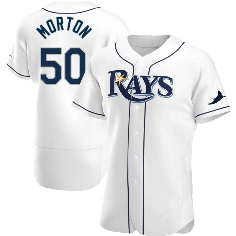 Tampa Bay Rays #50 Charlie Morton White Fotopoulosg Home Jersey