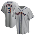 Houston Astros #3 Jeremy Pena Player Gray Fotopoulosg Home Game Stitched Jerseys