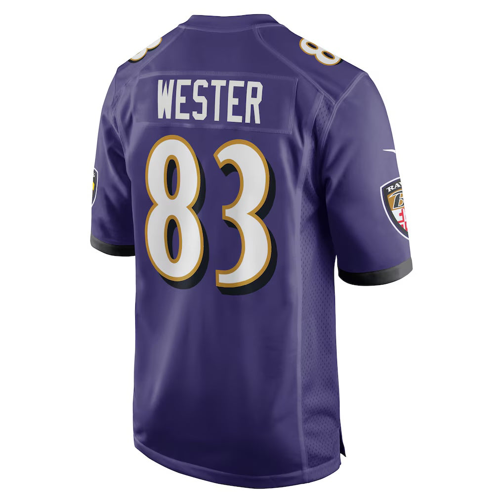 B.Ravens #83 LaJohntay Wester Purple Fotopoulosg Team Game Jersey