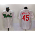 Philadelphia Phillies #45 Zack Wheeler White Green Fotopoulosg Cool Base Stitched Jersey 2