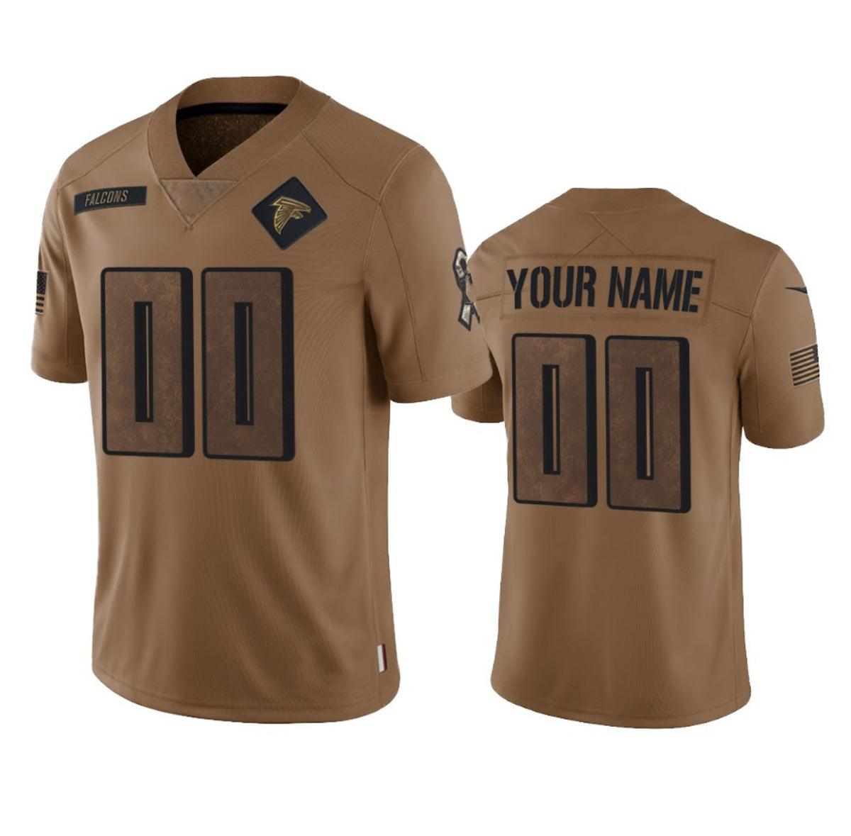 Custom A.Falcons Active Player 2023 Brown Fotopoulosg Salute To Setvice Limited Stitched Jersey