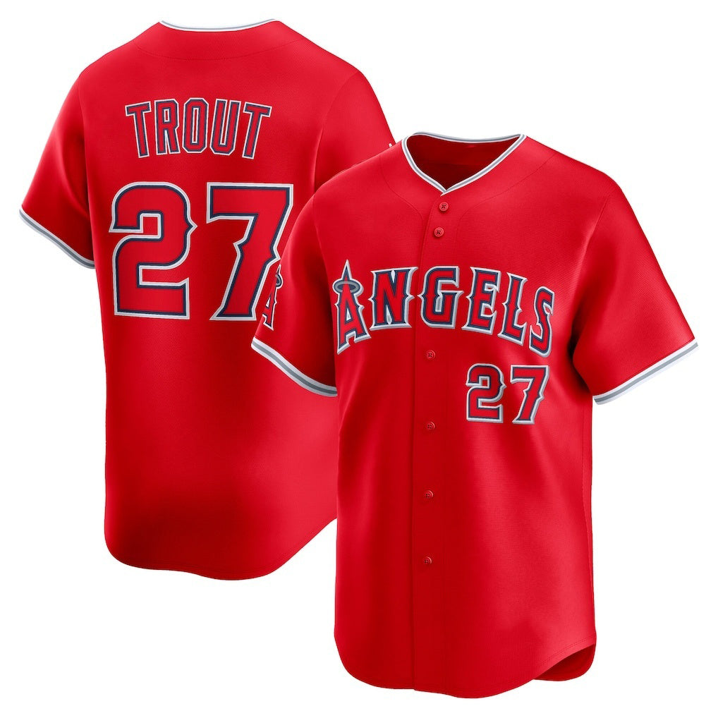 Los Angeles Angels #27 Mike Trout Red Fotopoulosg Alternate Limited Player Jersey