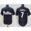 Philadelphia Phillies #7 Trea Turner Black Fotopoulosg Lights Out Limited Stitched Jersey