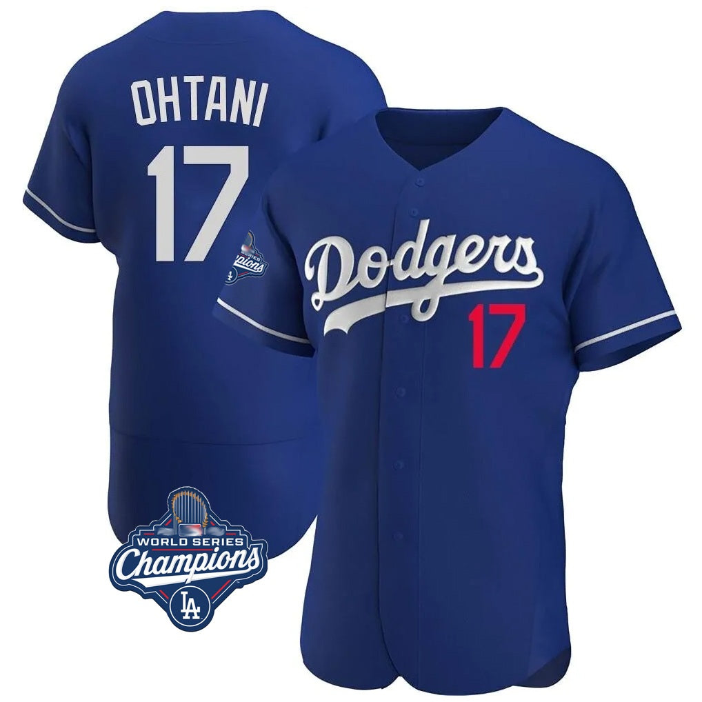 Los Angeles Dodgers #17 Shohei Ohtani Player Royal Fotopoulosg World Series Meet Limited Elite Home Stitched Jerseys