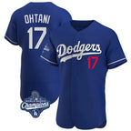 Los Angeles Dodgers #17 Shohei Ohtani Player Royal Fotopoulosg World Series Meet Limited Elite Home Stitched Jerseys