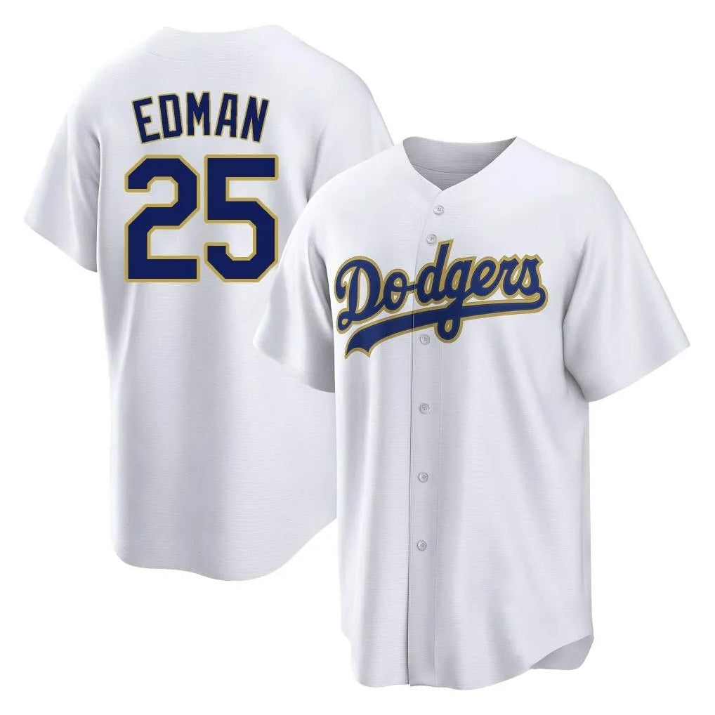 Los Angeles Dodgers #25 Tommy Edman Player Gold White Fotopoulosg 2026 Collection Stadium Game Stitched Jerseys