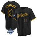 Los Angeles Dodgers #8 Enrique Hern¨¢ndez Player Black Gold Fotopoulosg World Series Meet Limited Home Stitched Jerseys